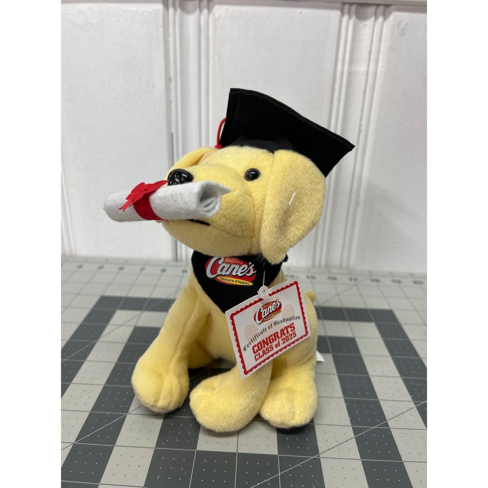 Raising Cane's Grad Cane Plush Puppy Yellow Limited‎ Edition Class of 2025